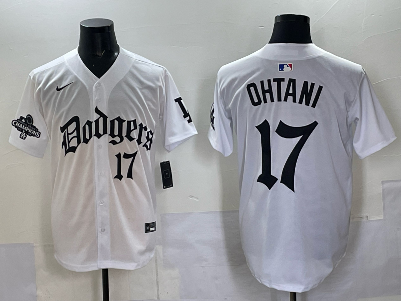 Men Los Angeles Dodgers #17 Ohtani white Nike 2025 MLB jersey 0013->los angeles dodgers->MLB Jersey